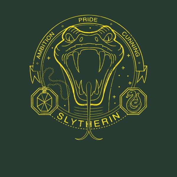 Harry Potter Slytherin Snake Badge t-shirt - Donkergroen - S