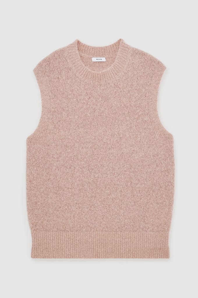 Reiss Textured Knitted Vest Pink Taglia: S | Maglioni Outlet | Donna | Rosa