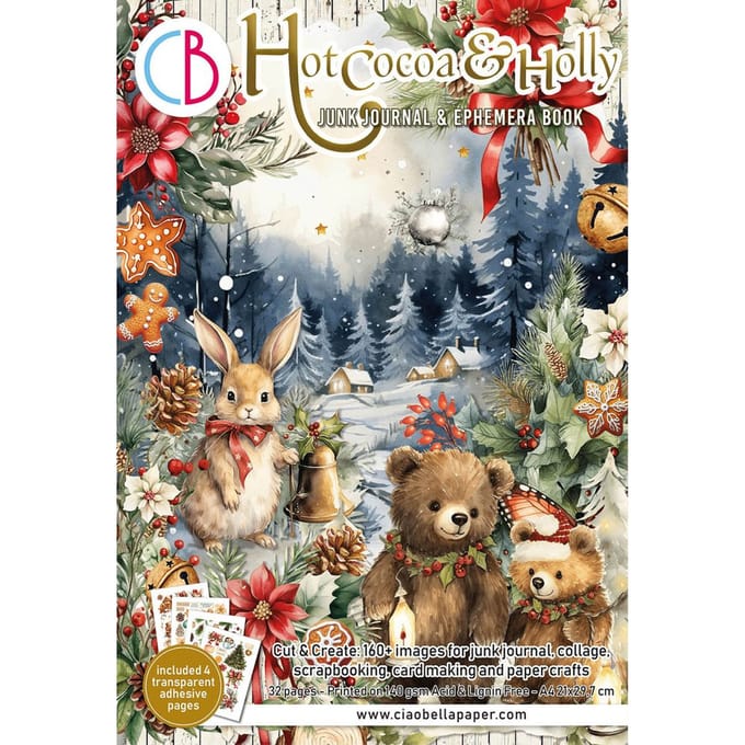 Junk Journal & Ephemera Book "Hot Cocoa & Holly"
