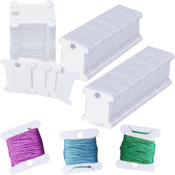 Plastic Floss Klossen - Draad Organizer - Borduurgaren Opslag - Duurzaam en Stevig - 300 stuks - Wit
