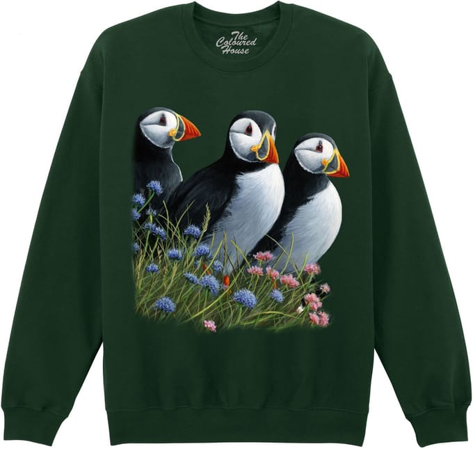 Papegaaiduikers Summer Visitors - Puffins The Coloured House Sweater M