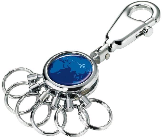 Troika Patent Around The World Sleutelhanger Blauw