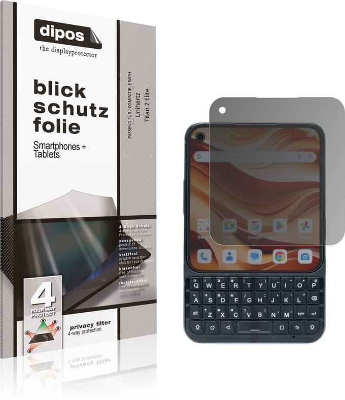 dipos – Matte Privacy Screenprotector geschikt voor Unihertz Titan 2 Elite | Anti-Spy Beschermfolie