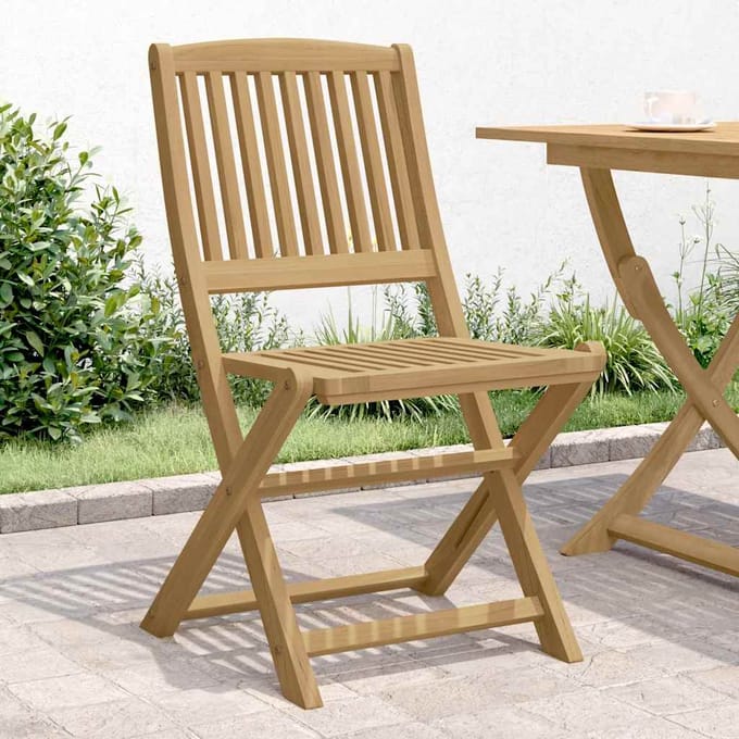 vidaXL - Klapstoelen, - 4 - stuks, - 57x49x90 - cm, - massief - acaciahout