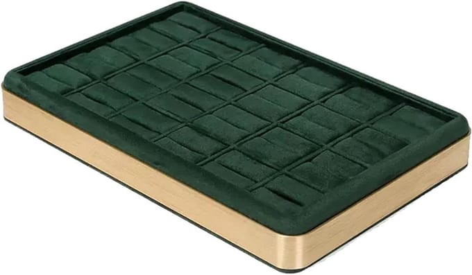 Sieraden Organizer - Lade Inzet - Sieraden Opbergen - Microvezel Display - 30x20x3CM - Grijs