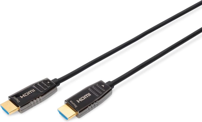 Digitus AK-330126-300-S HDMI-kabel HDMI Aansluitkabel HDMI-A-stekker, HDMI-A-stekker 30.00 m Zwart 8K UHD, Afgeschermd (dubbel)