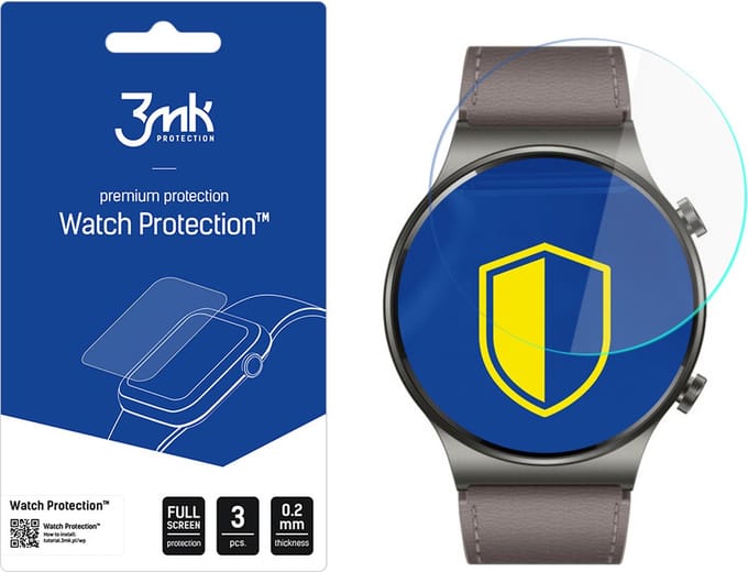 Huawei Watch GT 2 Pro Classic - 3mk Watch Protection v. FlexibleGlass Lite