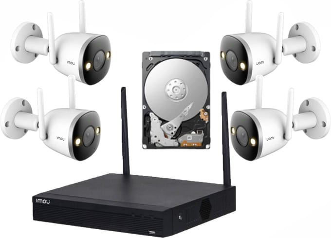 Imou Wireless Kit Lite -F22P 4 stuks draadloze wifi IP camera bewakingsset met recorder