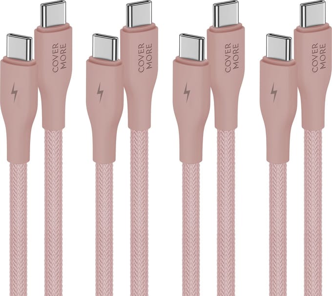 Usb-c naar usb-c kabel - Oplaadkabel - Laadkabel - Oplaadsnoer - 4 stuks - 1m - Roze
