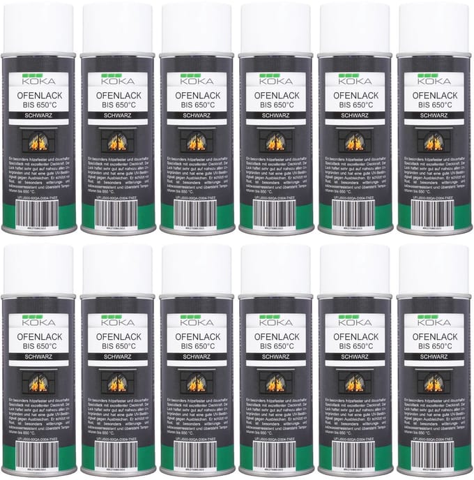 12x ovenverfspray zwart mat