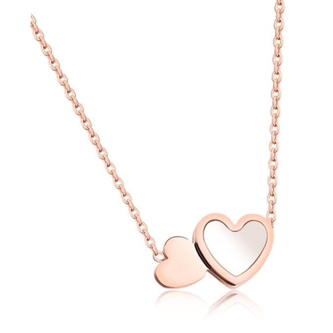 Cilla Jewels ketting Double Heart Rosegoud