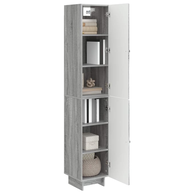 vidaXL - Kast - Set - 2 - st - Grijs - Sonoma - Bewerkt - hout