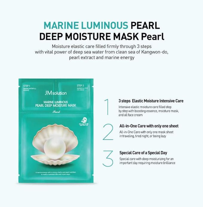 [JM SOLUTION] Masque hydratant avec perles 3 étapes, lot de 10pcs blue