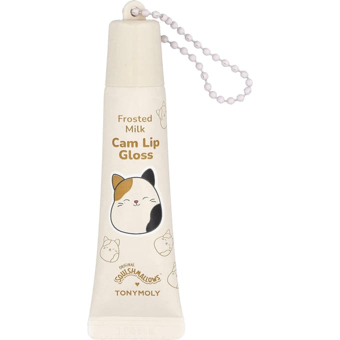TonyMoly, Original Squishmlows™, Cam Sleutelhanger Lipgloss, Frosted Milk, 11g white