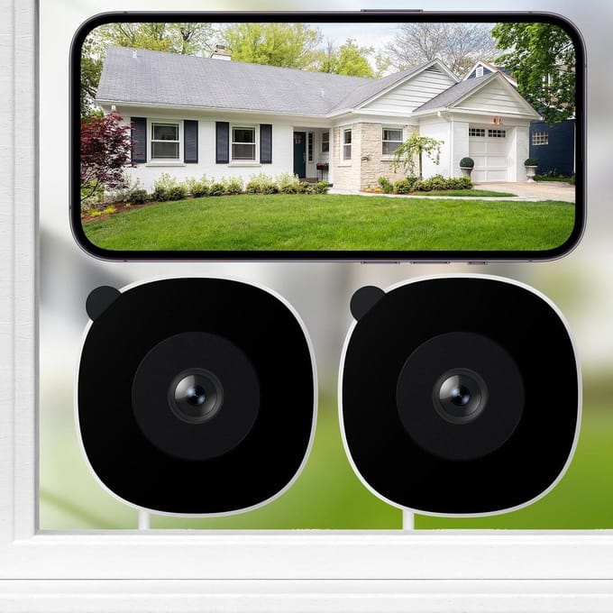 Raamcamera Set - Beveiligingscamera Binnen - Huisbewaking - Full Color Nachtzicht - 2-pack - Wit
