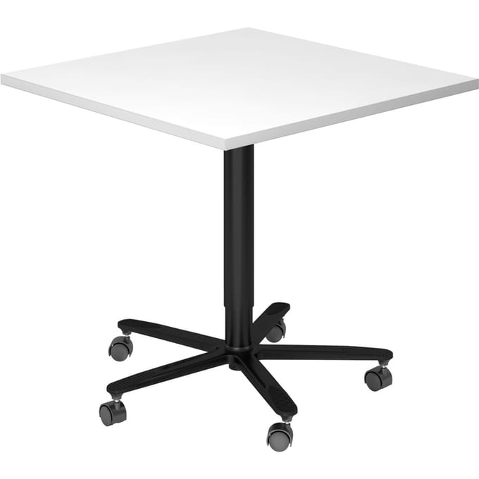 BISTRO 88Q D - Systeem conferentietafel Wit 80 x 80 Zwart
