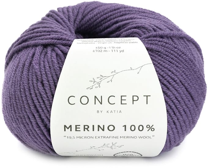 Katia Concept Merino 100% - 99 donker violet - Wol Garen