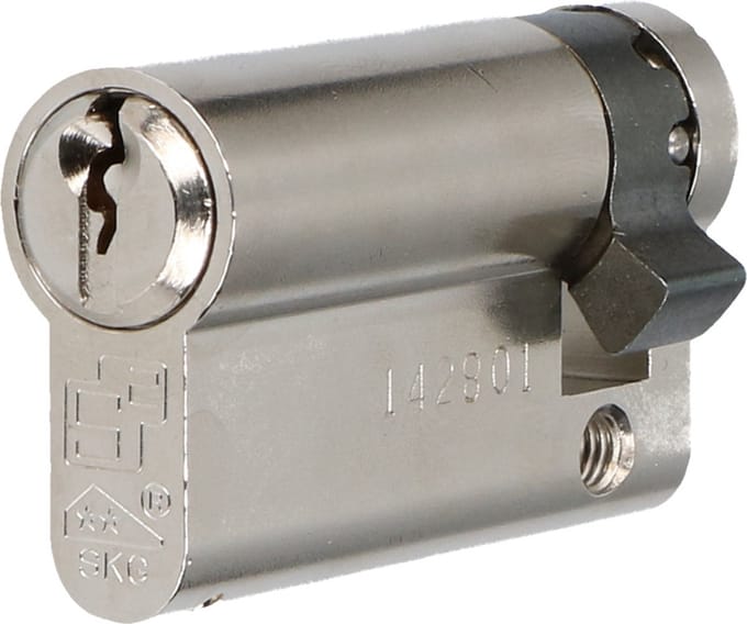 S2 veiligheidscilinder S6 50/10 SKG 2, halve profielcilinder (gelijksluitend)