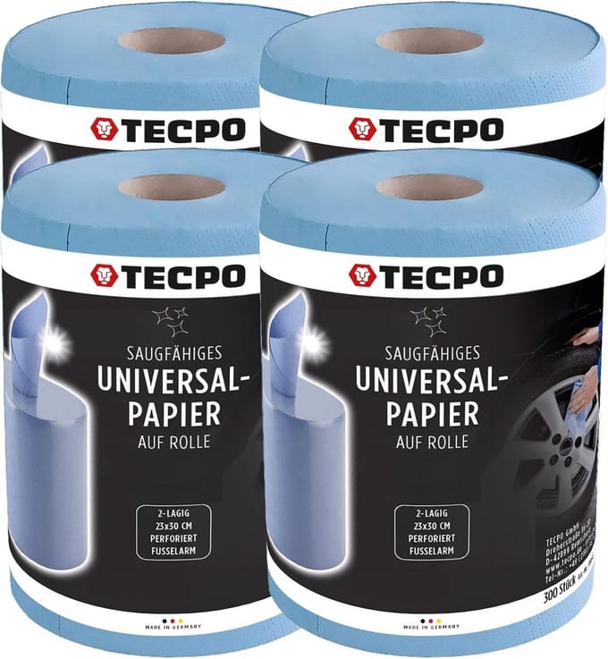Absorberende Blauwe Poetsrollen - 1200 Vellen, 2-Laags, Gerecycled Papier