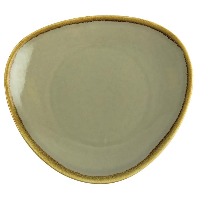 Olympia Kiln Bord Mosgroen Driehoekig Ø28cm ( Set van 4 )