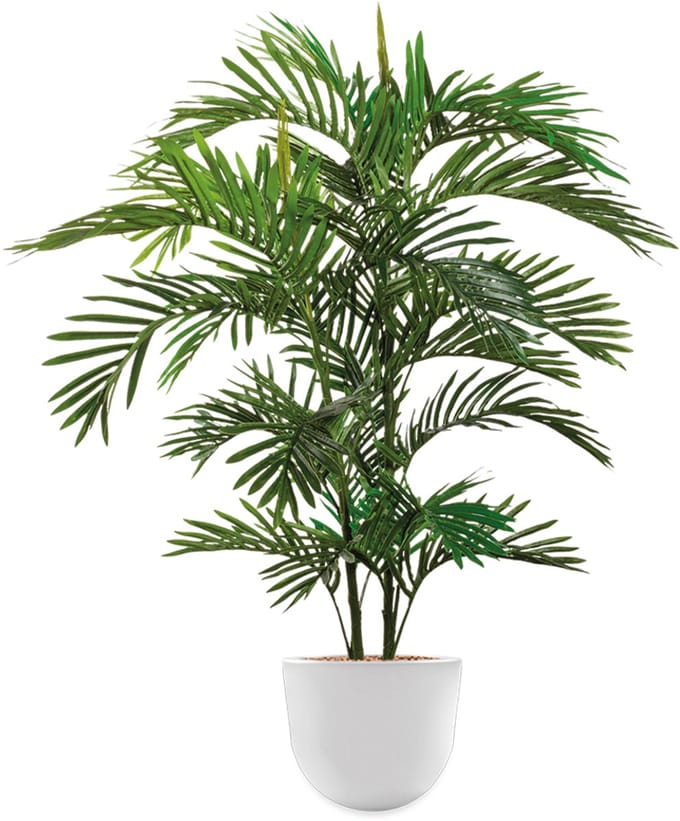 HTT - Kunstplant Areca palm in Eggy wit H125 cm