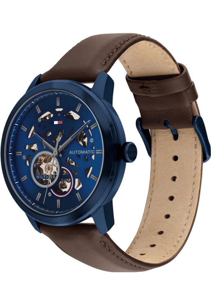 Tommy Hilfiger Henry 1710660 Horloge - Leer - Bruin - Ø 43 mm