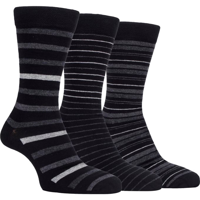 3-Pack Heren Gestreepte Bamboe Dress Socks Zachte Ademende Sokken
