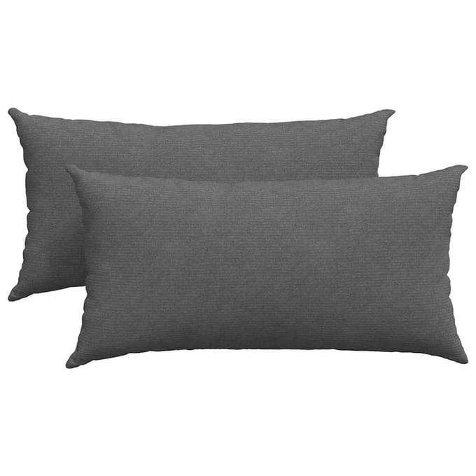 vidaXL - Zitkussens - 2 - pcs - Donkergrijs - 80 - x - 40 - cm - Corduroy - stof