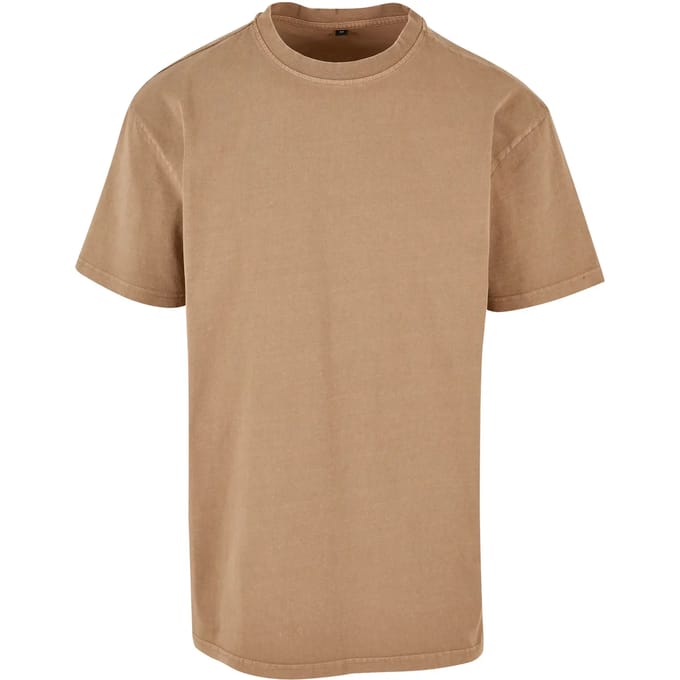Build your Brand Acid Washed Heavy Oversize Tee BY189 - U. Beige - M