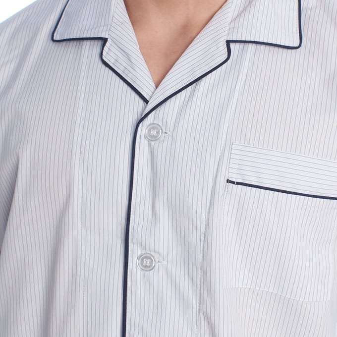 Herenpyjama in popeline met lange mouwen KL30233