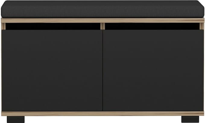 Schoenenrek Brande 80x35x42 cm eikenkleurig en zwart [en.casa]