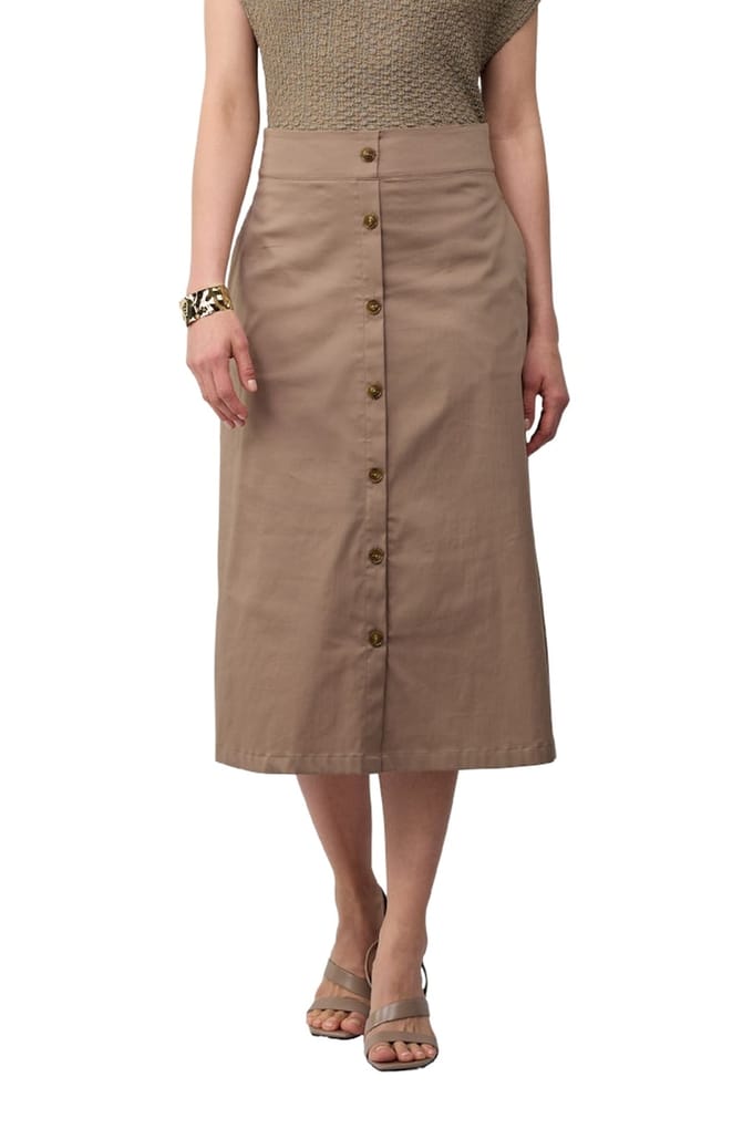 s.Oliver BLACK LABEL - Rok - Maat 42 - Vrouwen - 8438 BROWN - katoen