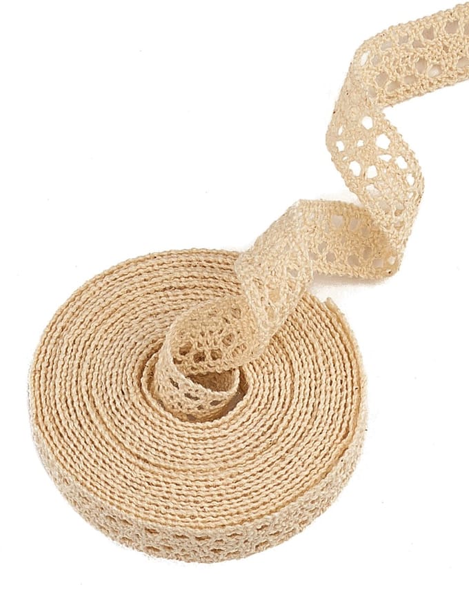 HOBI - Ivoorkleurig kanten lint 3 m, 12 mm breed