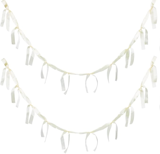 Dailygoods- Strikslinger 2 stuks - Witte Bannerdecoraties - 160 cm