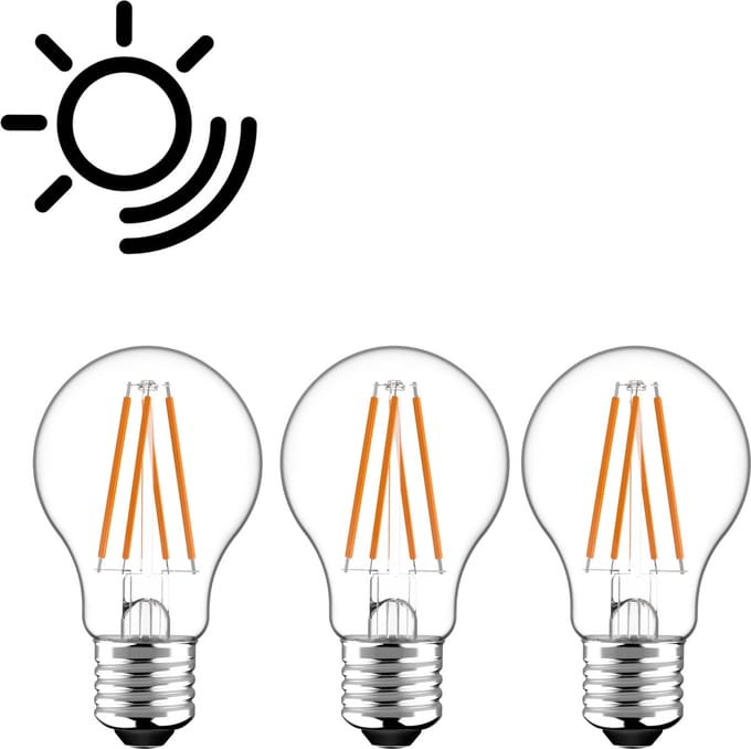 Sensor LED Lampen E27 met nachtschakeling - Automatisch aan- en uitschakeling - 3 stuks