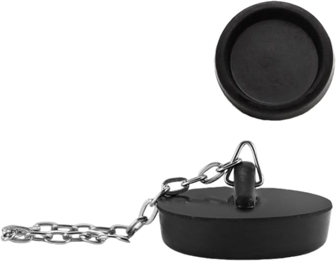 Afvoerstop - Badkamer dop - Waterdicht afdichten - Hittebestendig rubber - 4.5 x 2.2 cm - Zwart