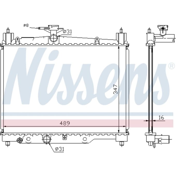 Radiator, motorkoeling NISSENS 64789A