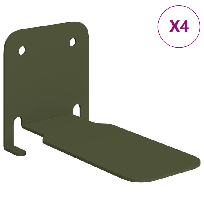 vidaXL - Onzichtbare - Zwevende - Plank - 4 - st - Olijf - Groen - 6 - x - 11 - x - 6,5 - cm