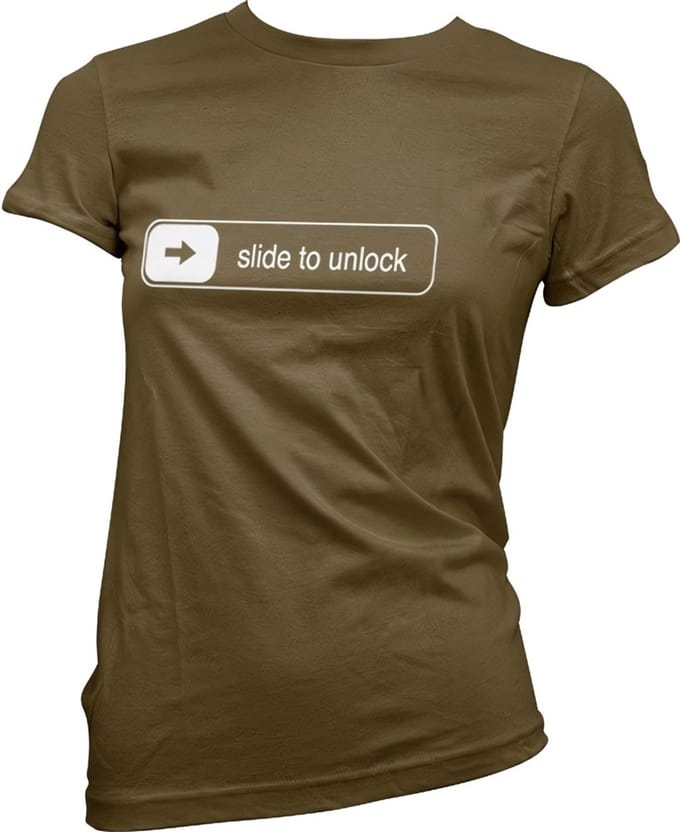 Hybris Slide To Unlock Girly Tee dames-T-shirt bruin