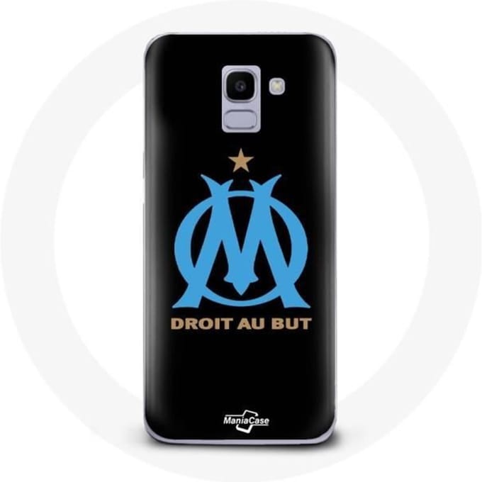 Case voor Samsung Galaxy A6 2018 Marseille Olympisch logo zwarte achtergrond