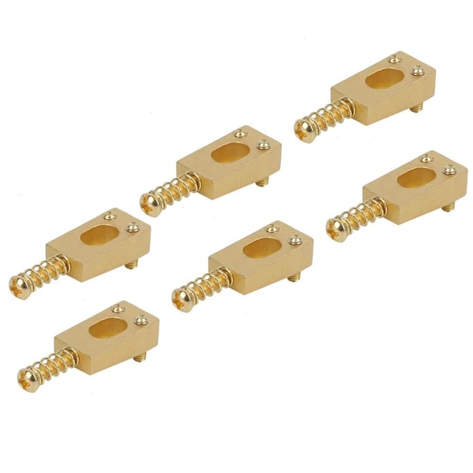 6 Stuks Gitaarbrug Zadel Messing Snaarzadels Vervanging Elektrische Gitaar AccessoiresGoud goud