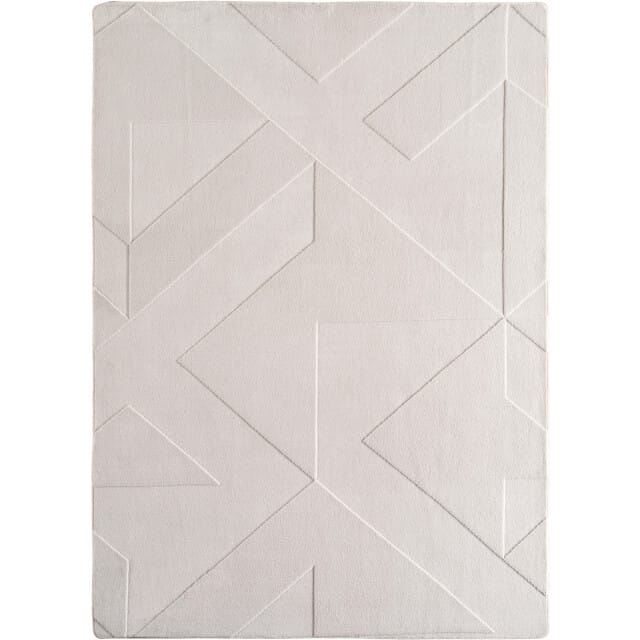 Japandi Vloerkleed - Hoogpolig - Scandinavisch Abstract Design - 3D-Effect - Creme- 240x340 CM