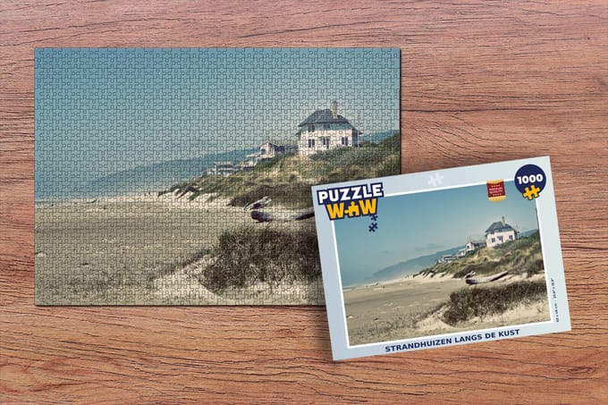 Puzzel Strand - Huis - Wit - Duin - Legpuzzel - Puzzel 1000 stukjes volwassenen