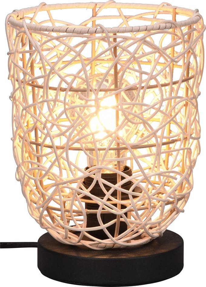LED Tafellamp - Tafelverlichting - Torna Lopar - E27 Fitting - Rond - Bruin - Hout