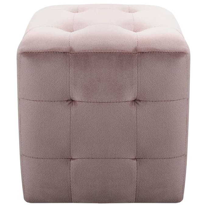 vidaXL - Poef - 2 - st - 30x30x30 - cm - fluweel - roze