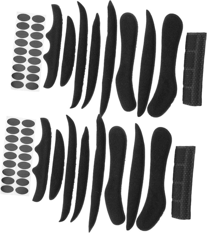 Helm Spons Vulling - Helmvoering Set - Helm Comfort - Universele Pasvorm - 2 Sets - Zwart