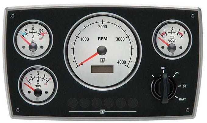 VETUS MPA34 aluminum wit Motorpaneel 12V | MPA34KBW25