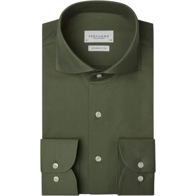 Profuomo X-cutaway Sf Lange Mouw Overhemden Groen Ppxh30021