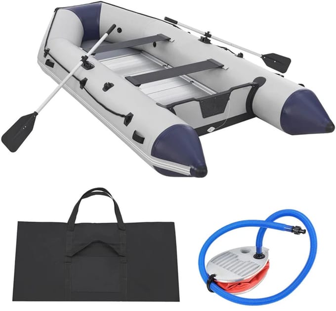 Opblaasboot / Rubberboot 380 cm / boot - 2 banken - Grijs - Incl. 2 peddels