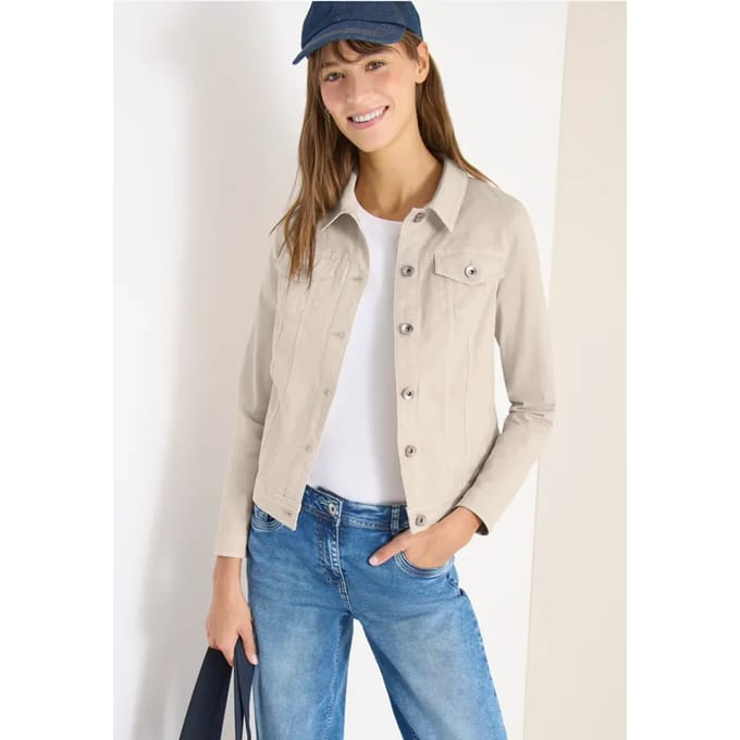 Denim jack met borstzakken en knopen